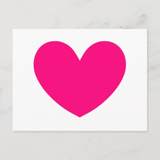 Hot Pink Heart Design A01 Postcard (Front)