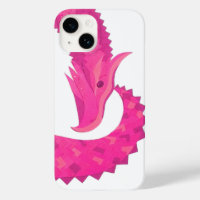Hot pink heart dragon on white