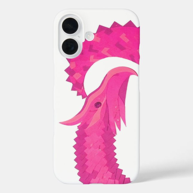 Hot pink heart dragon on white Case-Mate iPhone case (Back)