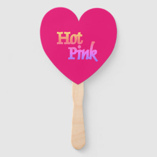 Hot Pink heart hand fans