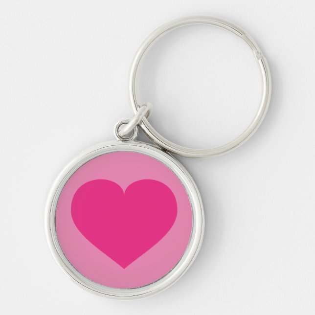 Hot pink heart keychain (Front)