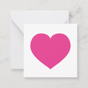 Hot Pink Heart Love Note Sweet Modern Card
