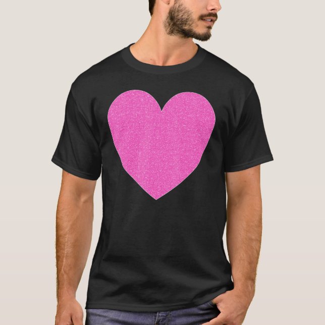 Hot Pink Heart Shape Love Valentines Day Outfit Wo T-Shirt (Front)