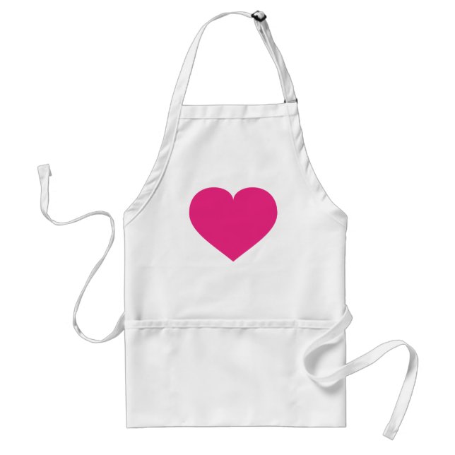Hot Pink Heart Standard Apron (Front)