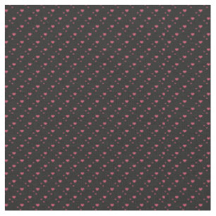 Hot Pink Hearts Black Fabric