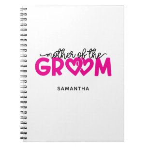 Hot Pink Hearts Mother of the Groom Notebook