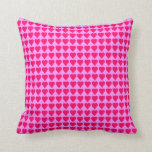 Hot Pink Hearts on Pink Cushion<br><div class="desc">Hot Pink Hearts on a lighter Pink background</div>