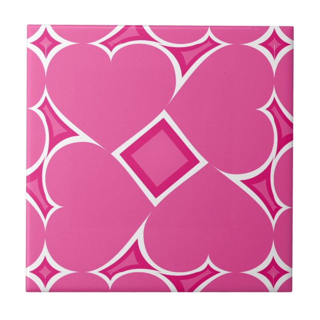 Hot Pink Hearts Tile (Front)