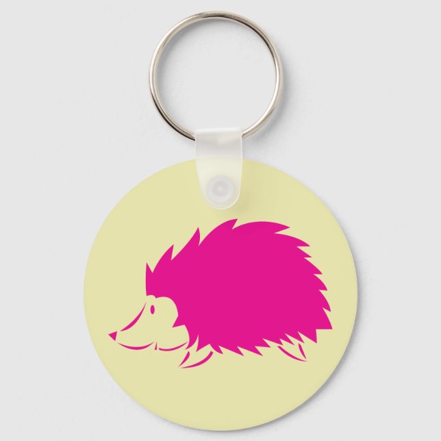 Hot Pink Hedgehog Key Ring (Front)