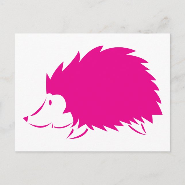 Hot Pink Hedgehog Postcard (Front)