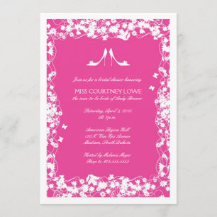 Hot Pink Heels Bridal Shower Invitation
