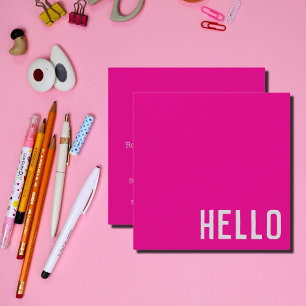 hot pink - HELLO Square Business Card