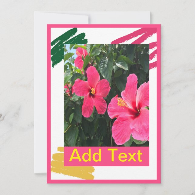Hot Pink Hibiscus Card (Front)