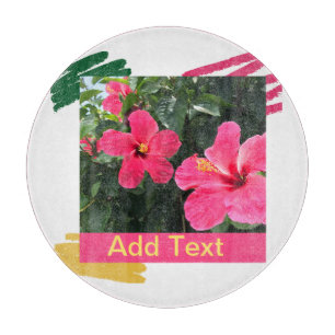 Hot Pink Hibiscus Cutting Board