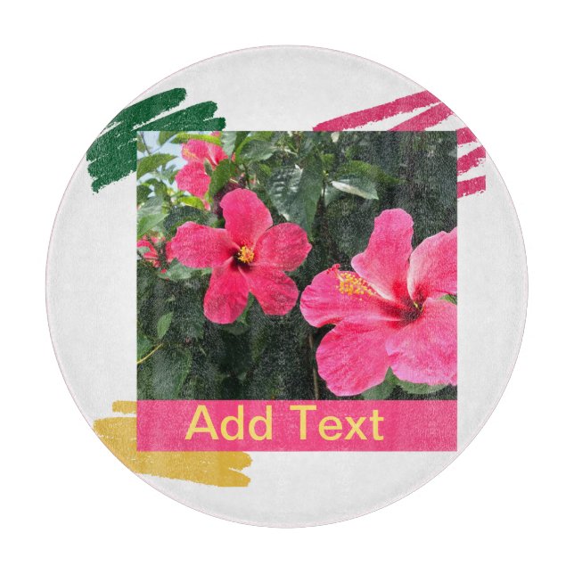 Hot Pink Hibiscus Cutting Board (Front)