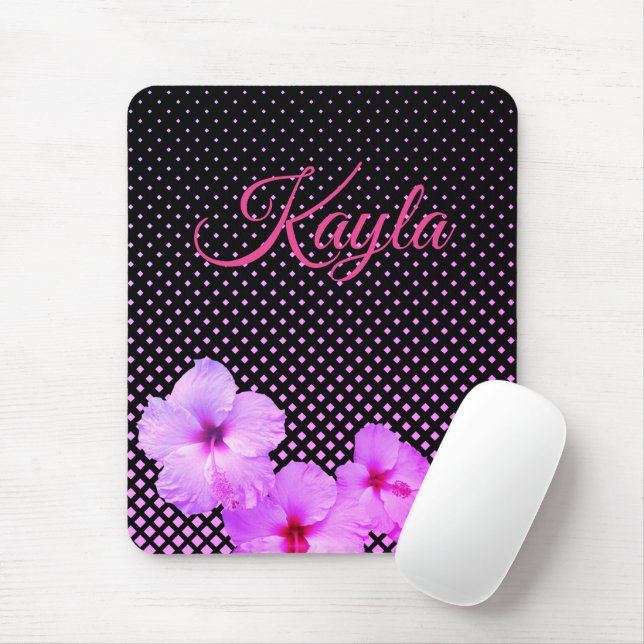 Hot Pink Hibiscus    Mouse Pad (With Mouse)