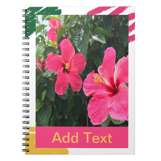 Hot Pink Hibiscus Notebook (Front)