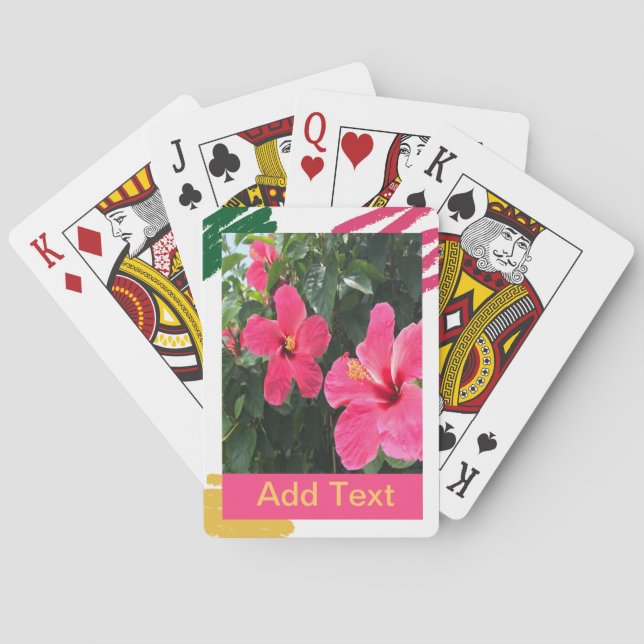 Hot Pink Hibiscus Playing Cards (Back)