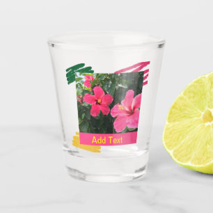 Hot Pink Hibiscus Shot Glass