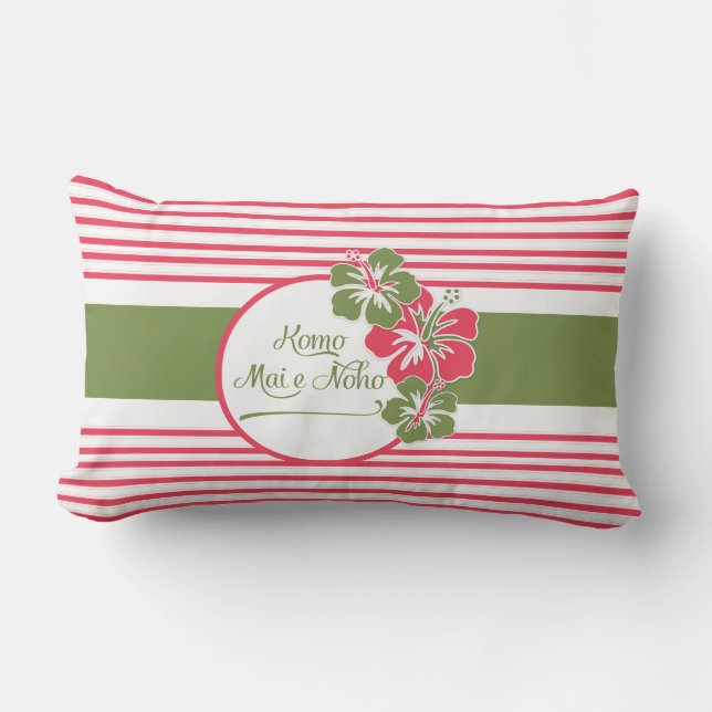 Hot Pink Hisbiscus Hawaiian Come in, Sit, Rest Outdoor Cushion (Front)