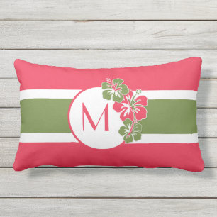 Hot Pink Hisbiscus Hawaiian Come in, Sit, Rest Outdoor Cushion