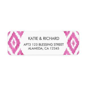 Hot Pink Ikat Return Address Label