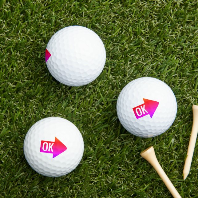 Hot Pink Impact Arrow Golf Balls (Insitu Grass)