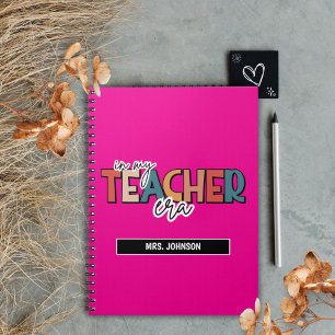 Hot Pink in my teacher era quote Notebook