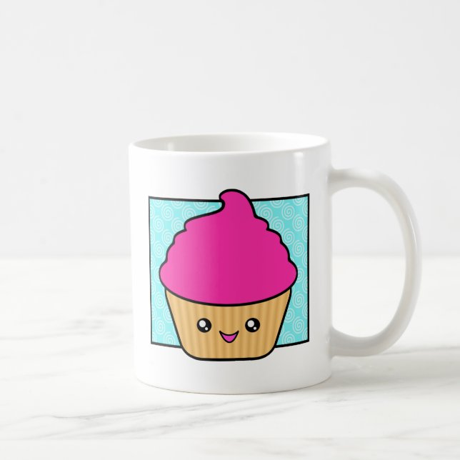 Hot Pink Kawaii Cupcake Mug (Right)