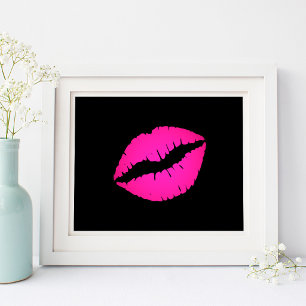 Hot Pink Kiss Poster