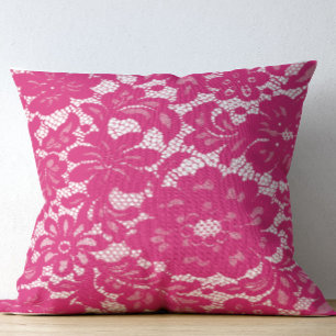 Hot pink Lace Cushion