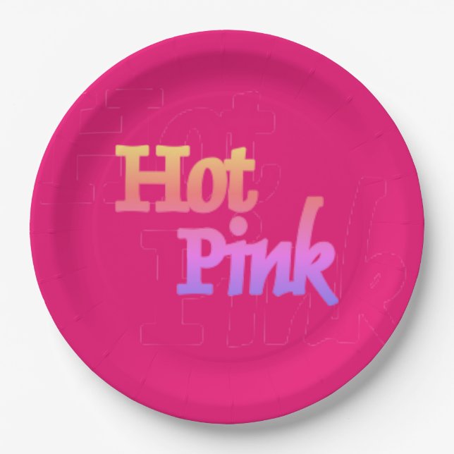 Hot Pink large paper plates (Front)