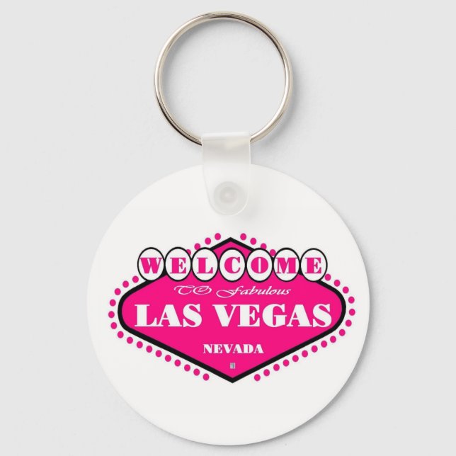 HOT PINK Las Vegas Sign Keychain (Front)
