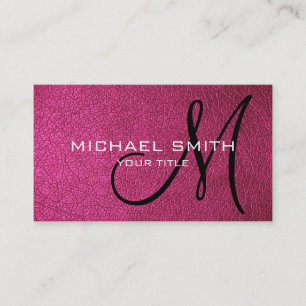 Hot Pink leather Business Card