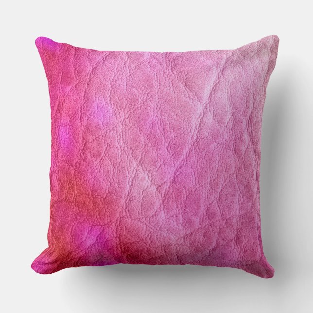 Hot Pink Leather Cushion (Front)