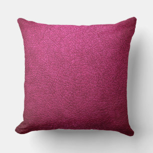 Hot Pink Leather Cushion