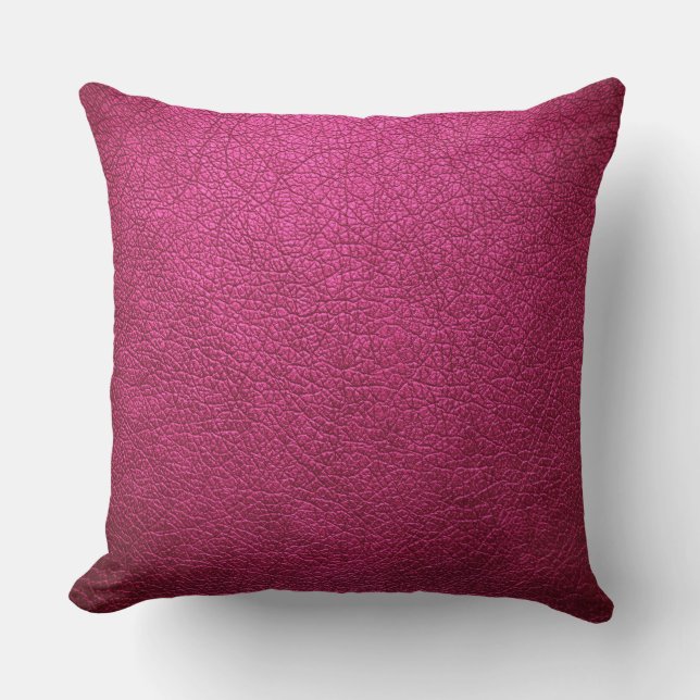 Hot Pink Leather Cushion (Front)
