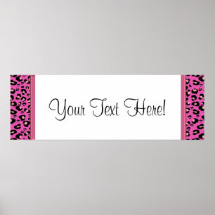 Hot Pink Leopard Baby Shower Banner Poster