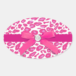 Hot Pink Leopard Envelope Seal Sticker