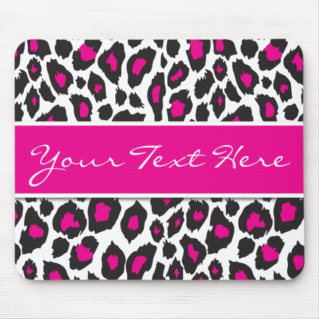 Hot Pink Leopard Mouse Pad (Front)