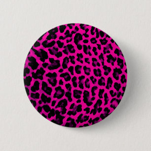 Hot Pink Leopard Print 6 Cm Round Badge