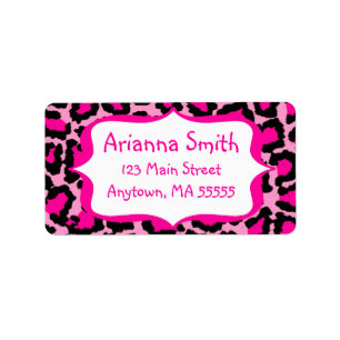 Hot Pink Leopard Print Address Labels
