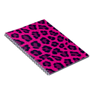 Hot Pink Leopard Print Animal Pattern Notebook
