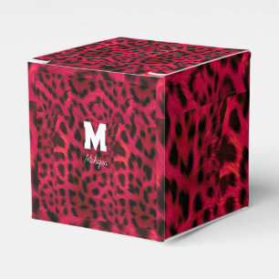 Hot Pink Leopard Print Faux Favour Box