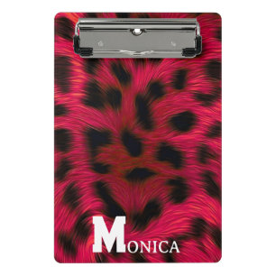Hot Pink Leopard Print Faux  Mini Clipboard