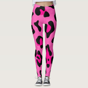 hot pink leopard print leggings