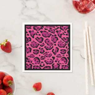 Hot Pink Leopard Print Paper Napkin