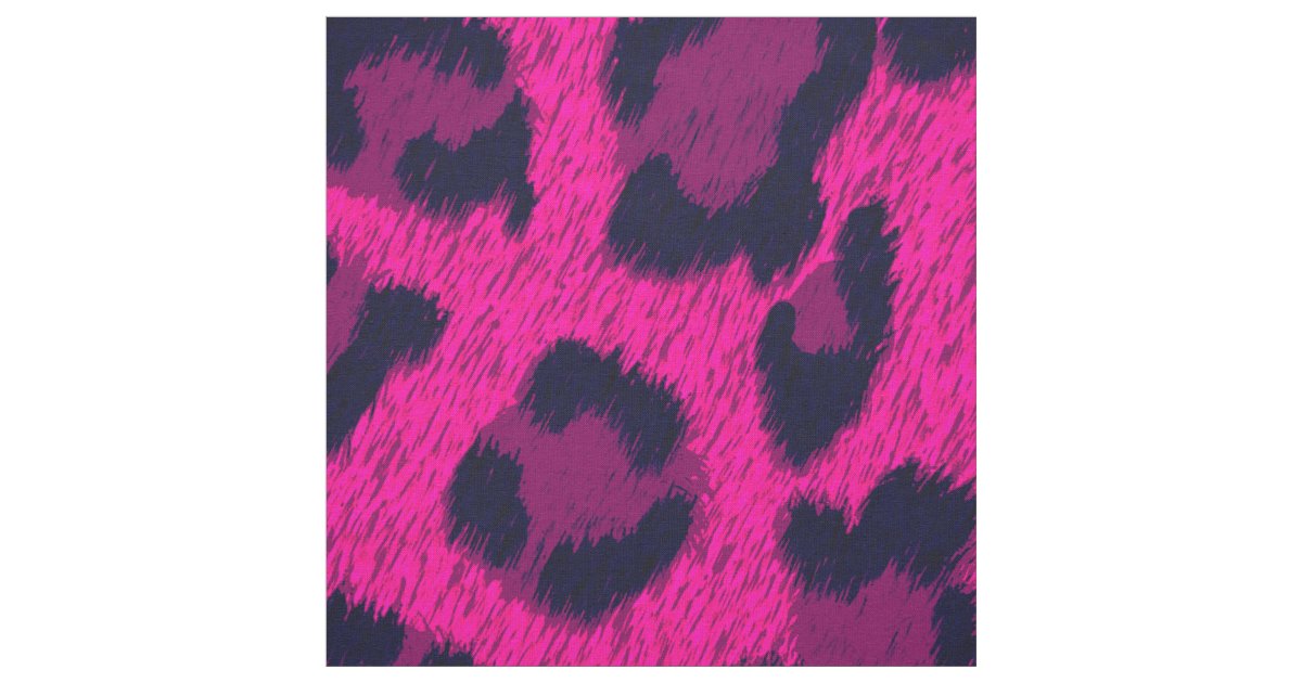 Hot Pink Leopard Print Pattern Fabric | Zazzle.com.au