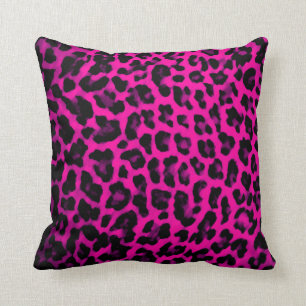 Hot Pink Leopard Print Pillow