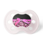Hot pink leopard print ribbon bow graphic